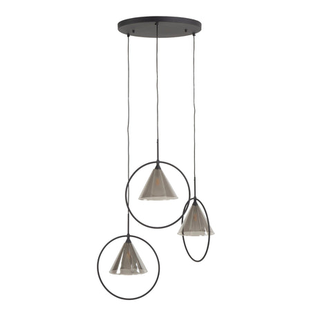 Hängelampe Olymp – Gestuftes Design mit Rauchglas-Schirmen Prime Möbel