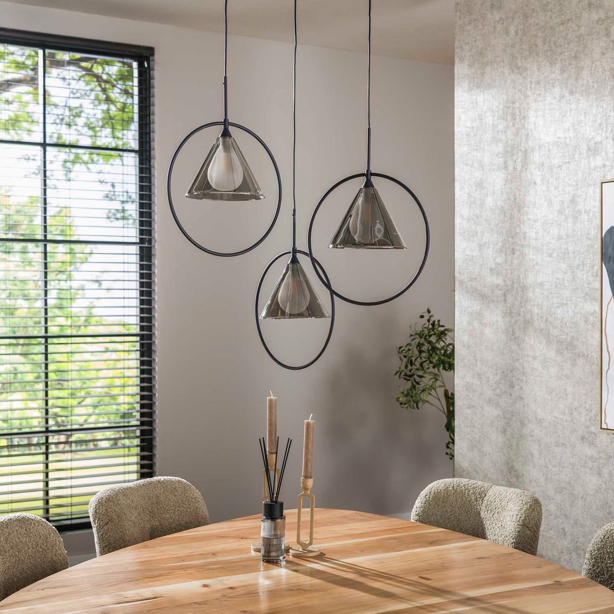 Hängelampe Olymp – Gestuftes Design mit Rauchglas-Schirmen Prime Möbel