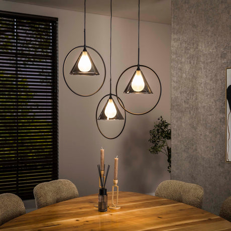 Hängelampe Olymp – Gestuftes Design mit Rauchglas-Schirmen Prime Möbel