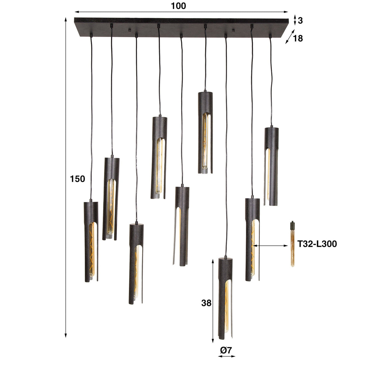 Hängelampe Tube Modernes Design Prime Möbel