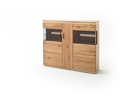 BARCELONA Highboard Eiche Massiv 150 x 128 x 37 cm Prime Möbel