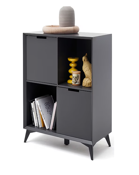 Highboard Nemanja grau matt 80x115x40cm Prime Möbel