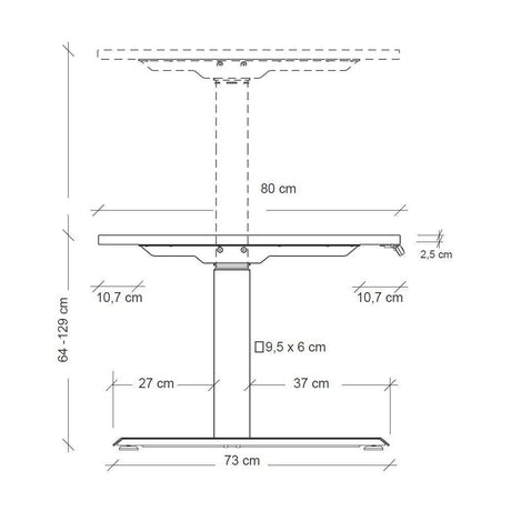 Höhenverstellbarer Schreibtisch XDKB 12W Perfektion für Ihren Arbeitsplatz - Prime Möbel