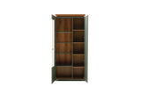 Moniz Vitrine mit LED  Salbei Grün&Eiche 88x197cm Prime Möbel
