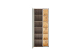 Santerno Kombi-Vitrine LED Weiss/Viking Oak 78x197cm Prime Möbel