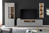 Sevilla Kombi-Vitrine LED 80 x 207 x 38 cm arktisgrau Prime Möbel