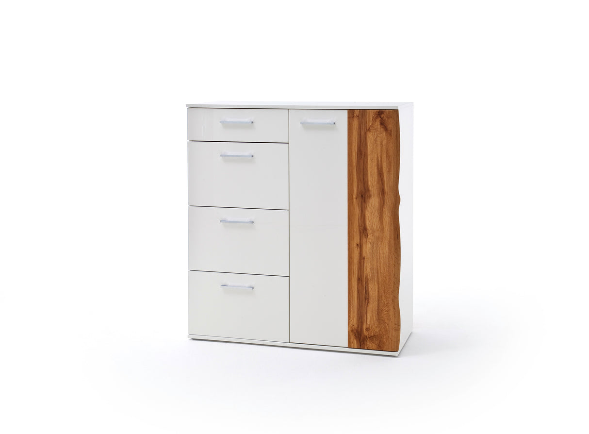 GRANADA Kommode Weiss/Wotan Eiche 131x84cm Prime Möbel