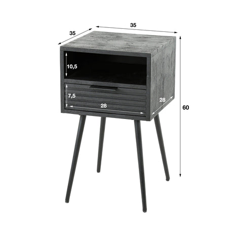 Nachttisch Marina – Mangoholz 60x35cm - Prime Möbel