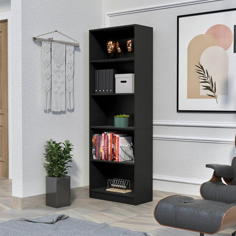 4R Home Regal aus Melamin, 5-fach schwarz - Prime Möbel