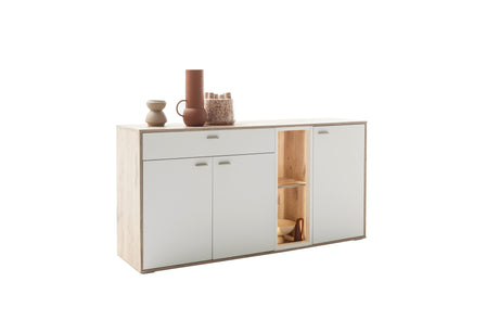Santerno Sidebaord Weiss/ Viking Oak 168 cm x 85 cm Prime Möbel