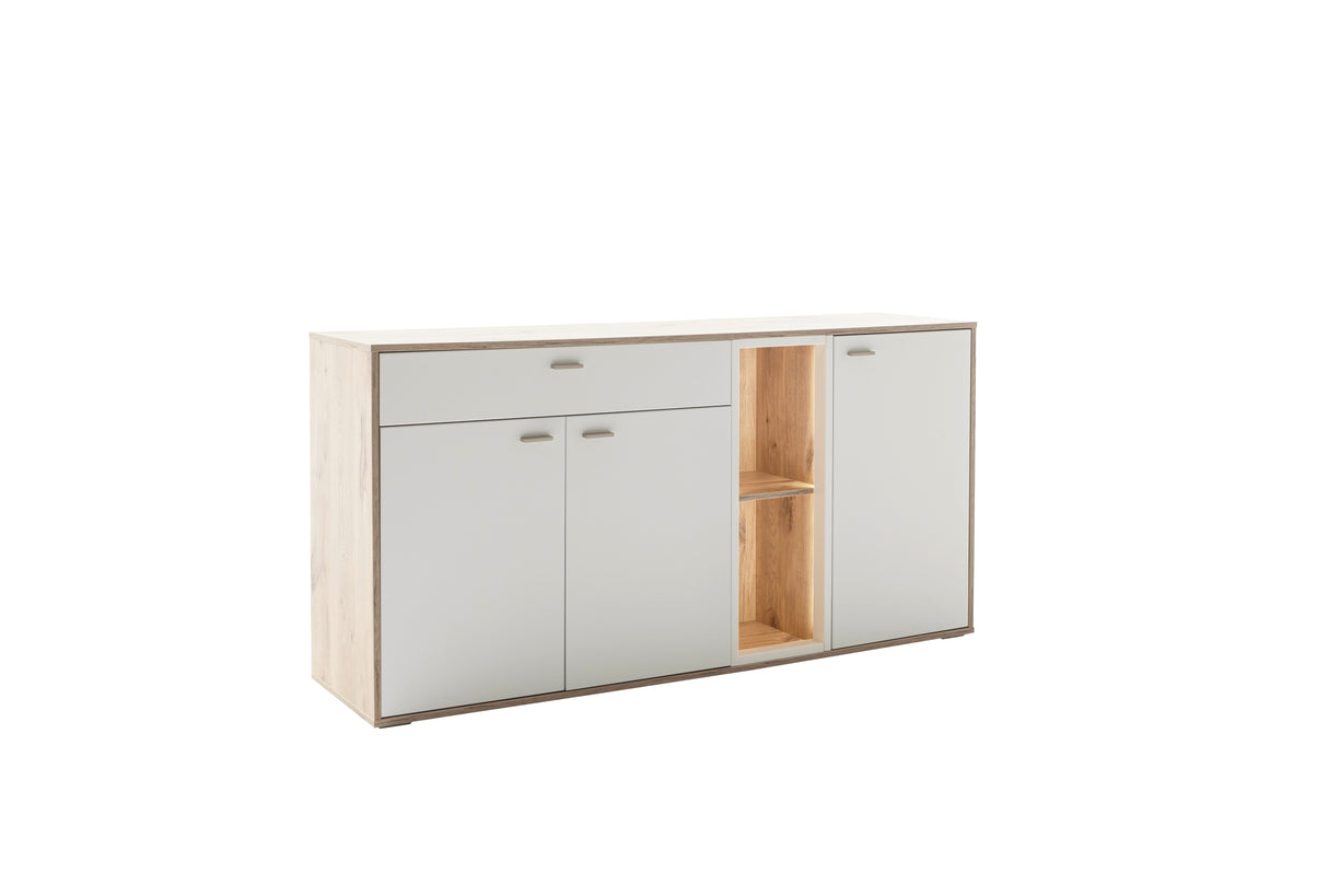 Santerno Sidebaord Weiss/ Viking Oak 168 cm x 85 cm Prime Möbel