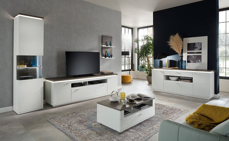 Sideboard Merbena Amberg Eiche/weiss matt 180x81 x44cm Prime Möbel