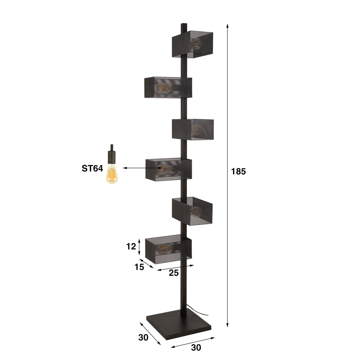Stehlampe Brick Mesh Zeitloses Design mit stilvoller Lichtverteilung - Prime Möbel