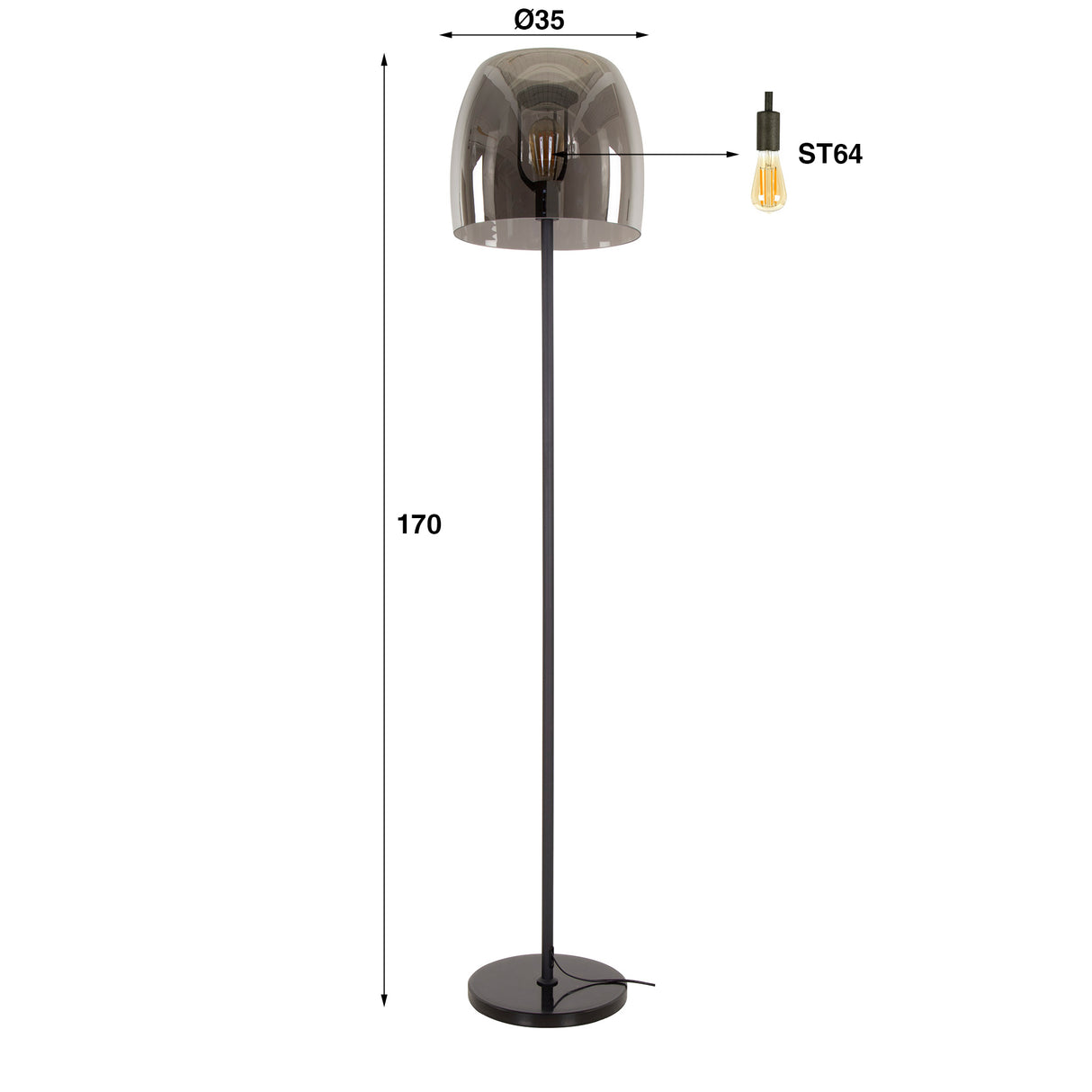 Stehlampe Drift Glass Eleganz und Stil in einem Design - Prime Möbel