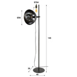 Stehleuchte Adjust mit schwarzem Nickel-Finish - Prime Möbel