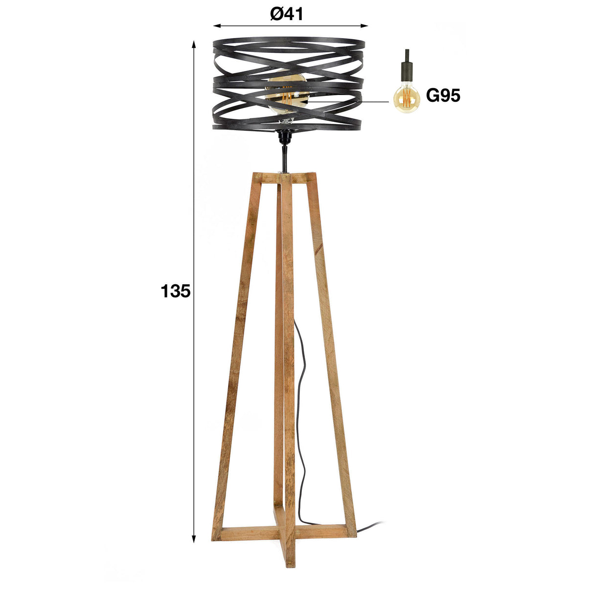 Stehleuchte Twisted Holz - Prime Möbel
