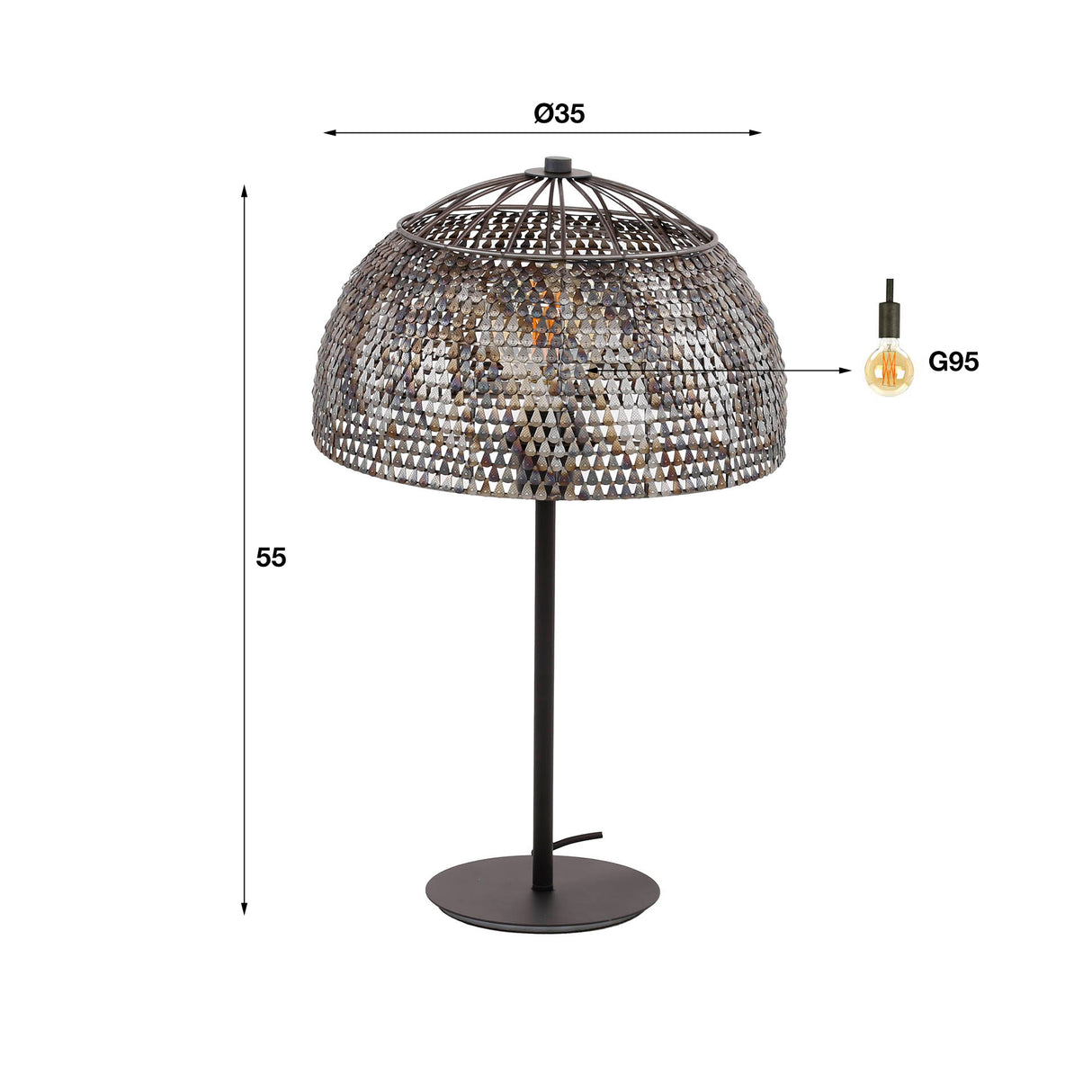 Tischlampe Armor Handgefertigtes Design für stimmungsvolles Licht - Prime Möbel