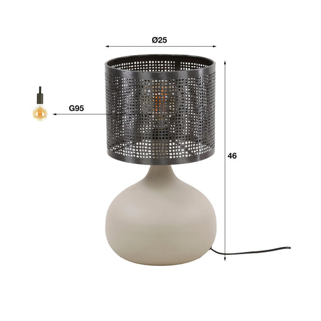 Tischlampe in natürlichem Grau stilvoll und modern - Prime Möbel