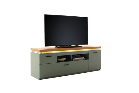 Moniz TV-Möbel LED Salbei Grün&Eiche 156x57cm Prime Möbel
