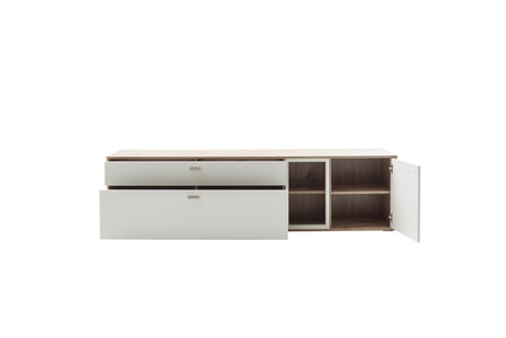 Santerno TV- Element Weiss/Viking Oak 199 cm x 50 cm Prime Möbel