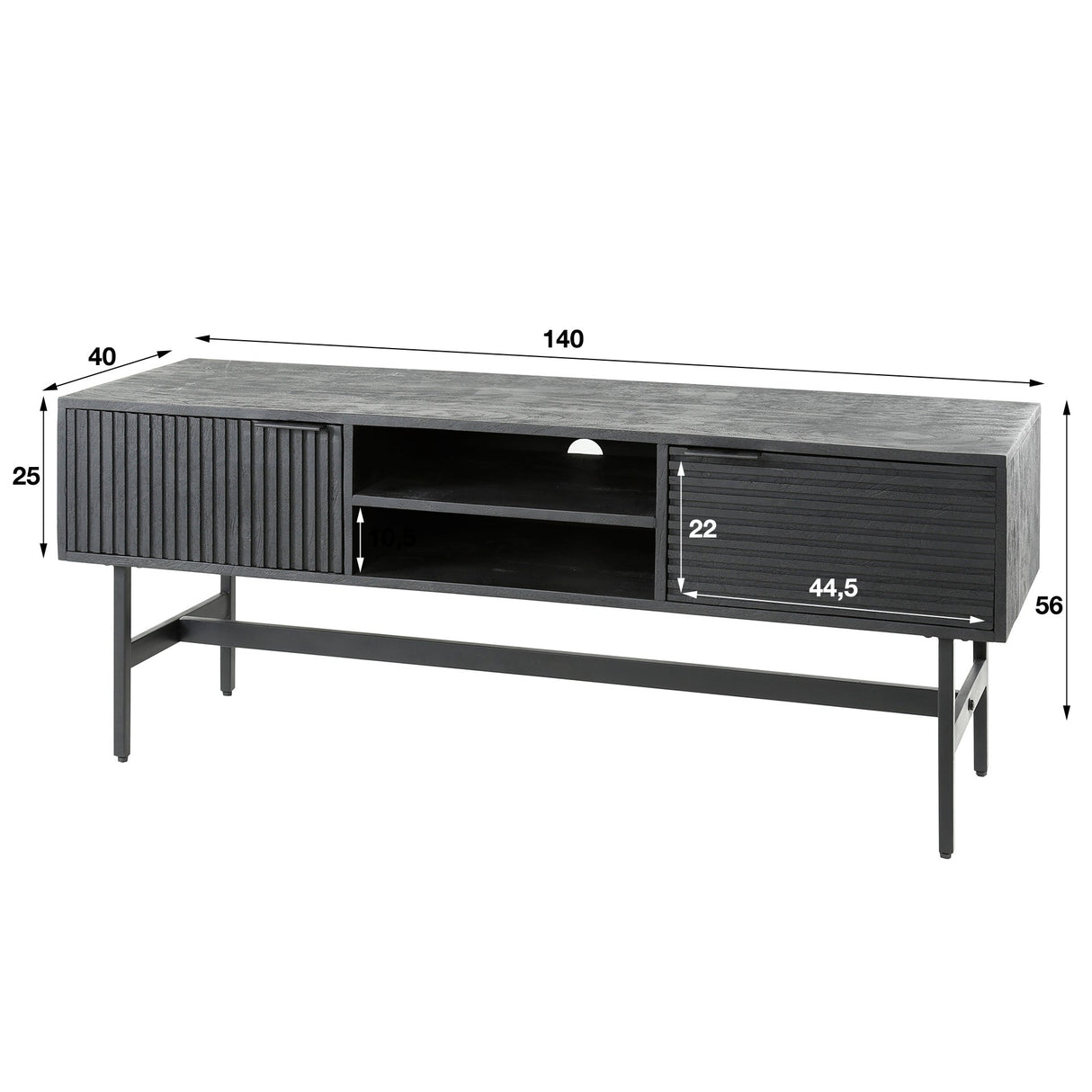 TV-Möbel Marina-Mangoholz 140cm - Prime Möbel