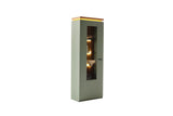Moniz Vitrine mit LED  Salbei Grün&Eiche 70x 197cm Prime Möbel
