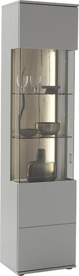 Sevilla Vitrine LED 50 x 207 x 38 cm arktisgrau Prime Möbel