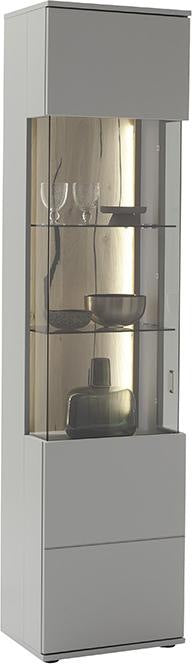Sevilla Vitrine LED 50 x 207 x 38 cm arktisgrau Prime Möbel