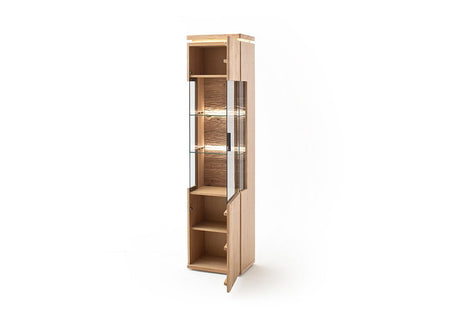 BARCELONA Vitrine R Eiche Massiv 50 x 204 x 37 cm Prime Möbel