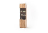 BARCELONA Vitrine R Eiche Massiv 50 x 204 x 37 cm Prime Möbel