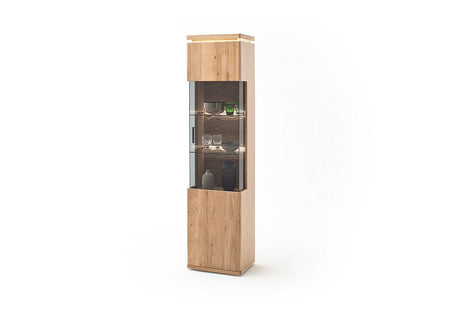 BARCELONA Vitrine R Eiche Massiv 50 x 204 x 37 cm Prime Möbel