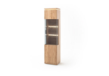 BARCELONA Vitrine R Eiche Massiv 50 x 204 x 37 cm Prime Möbel