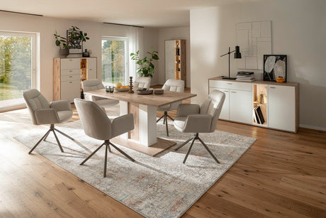 Santerno Sidebaord Weiss/ Viking Oak 168 cm x 85 cm Prime Möbel