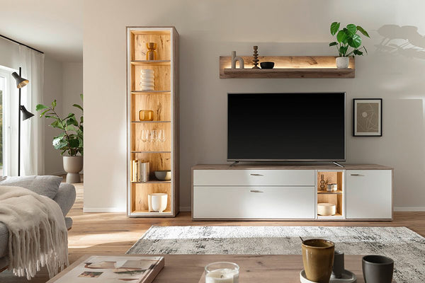 Santerno Wohnkombi. 1 Weiss/ Viking Oak Prime Möbel