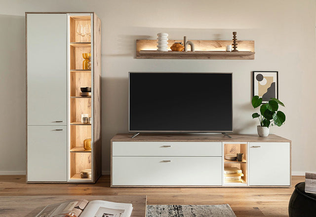 Santerno Wohnkombi.3 Weiss/ Viking Oak Prime Möbel