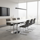 Konferenztisch Meeting, BxT 2.200 x 1.050 mm, grau - Prime Möbel