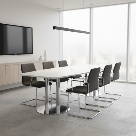 Konferenztisch Meeting, BxT 2.200 x 1.050 mm, grau - Prime Möbel