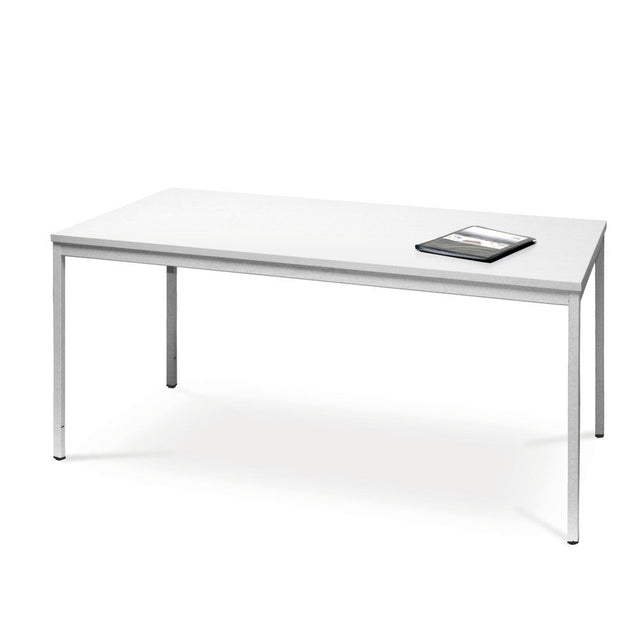 Konferenztisch Klassik, Quadratrohr, BxT 1.600 x 800 mm, grau Red Line