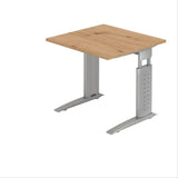 Höhenverstellbar Schreibtisch Quadratisch Eiche Eiche C-Fuß 800 (B) x 800 (T) x 860 (H) mm Spanplatte, Stahl Red Line