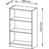 Holz Bücherregal 2 Fachböden 800 x 400 x 1.270 mm Weiß Red Line