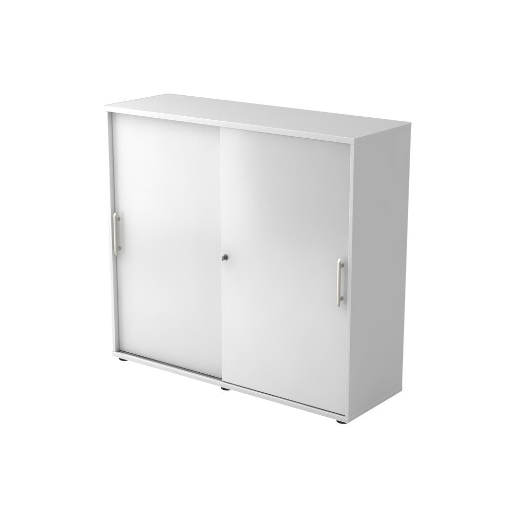 Schiebetürschrank 3OH 120cm RE Weiss/Weiss - Prime Möbel