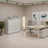 Schiebetürschrank 3OH 120cm RE Weiss/Weiss - Prime Möbel