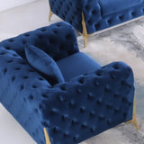 Bellagio 3-Sitzer Sofa  – Premium Chesterfield blau Italy Desgin