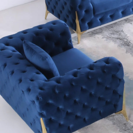 Bellagio 3-Sitzer Sofa  – Premium Chesterfield blau Italy Desgin