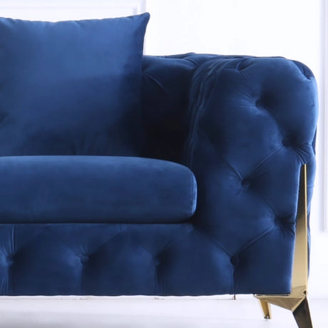 Bellagio 2-Sitzer Sofa  – Premium Chesterfield blau Italy Desgin