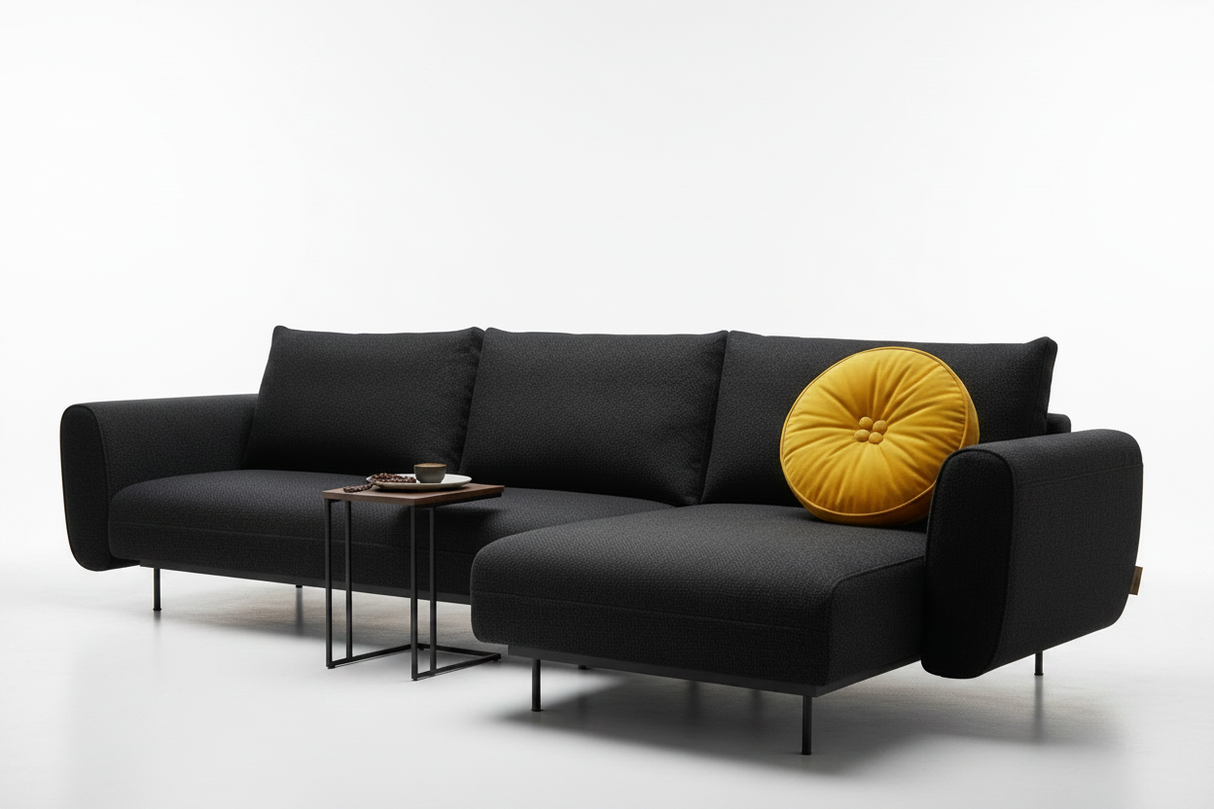 Loris Ecksofa L 290x165cm schwarz