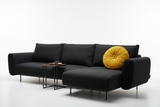 Loris Ecksofa L 290x165cm schwarz