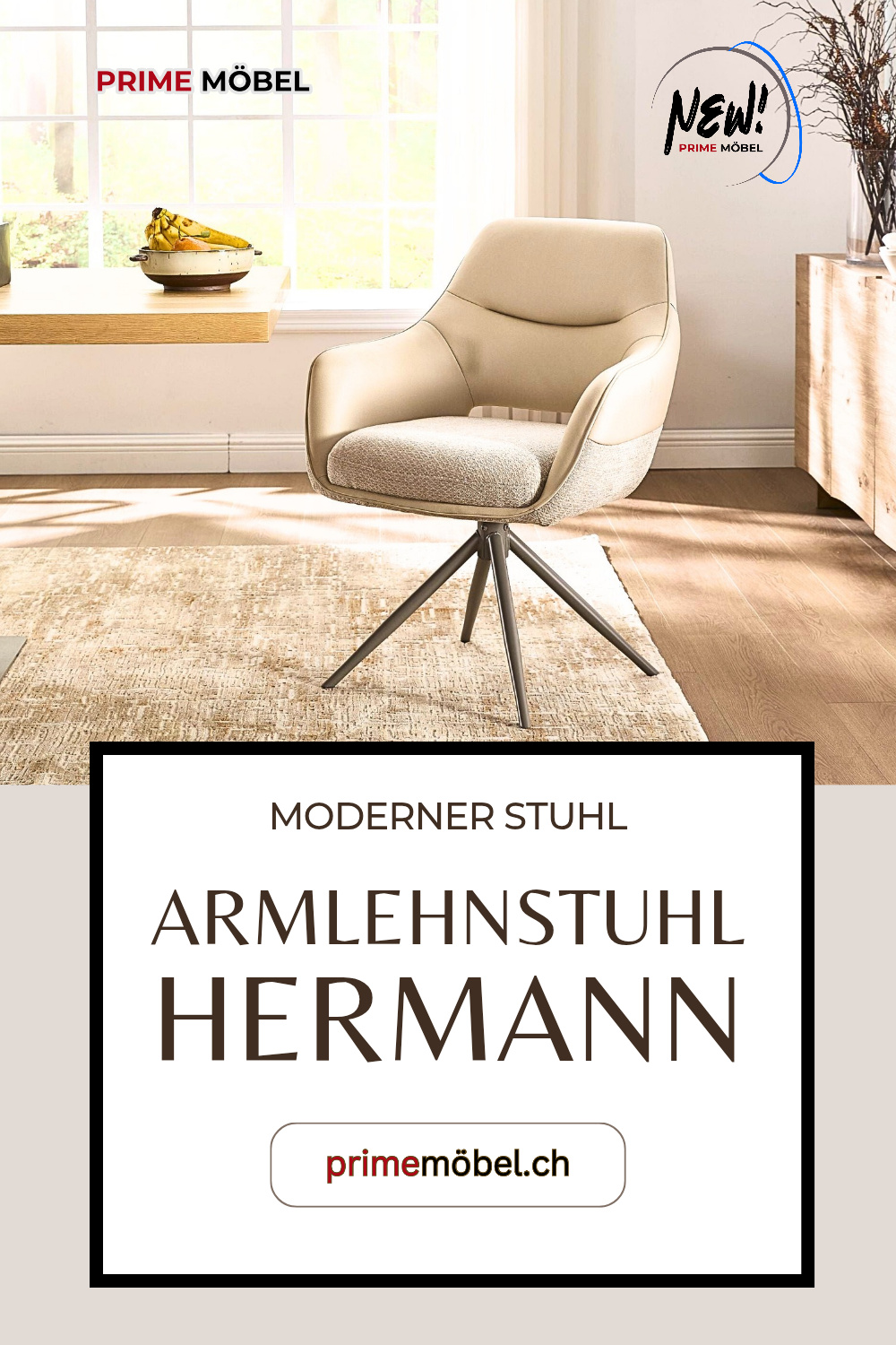 Hermann Armelehnstuhl 360 Grad Drehbar beige