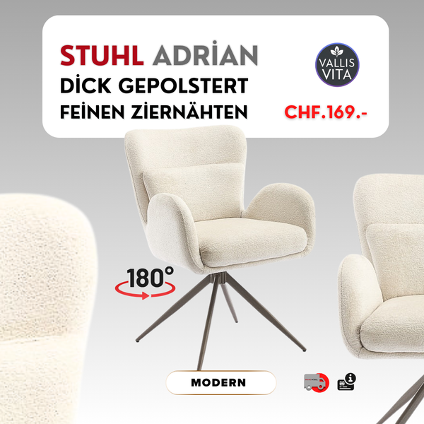 Armlehnstuhl Adrian 180°  Beige