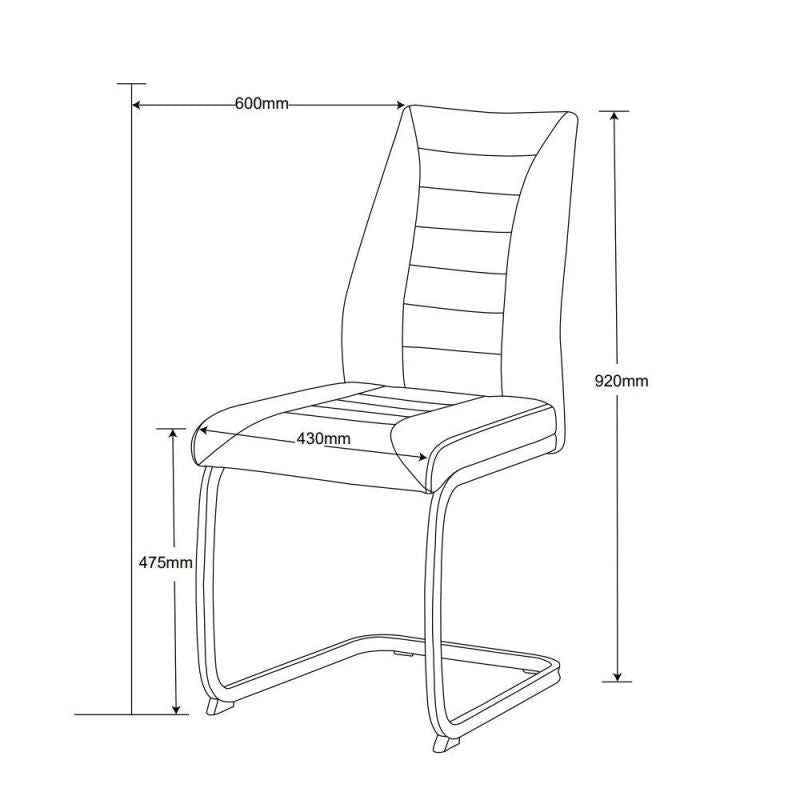 NEVIA – Komfort Freischwinger Stuhl hellgrau 43x60x92cm